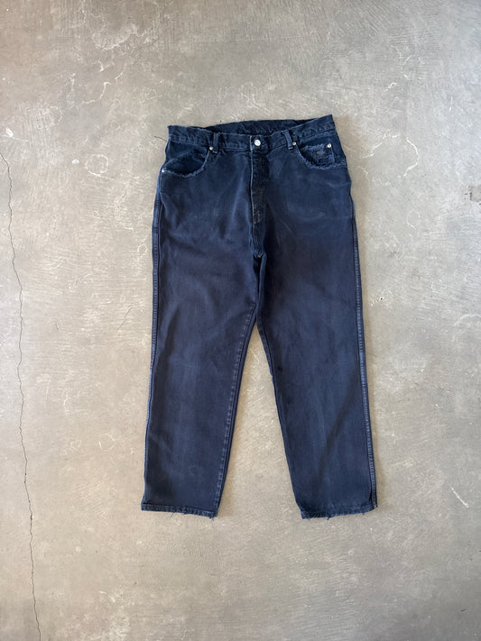 Vintage 90s Harley Davidson Distressed Faded Black Relaxed Fit Denim Jeans
