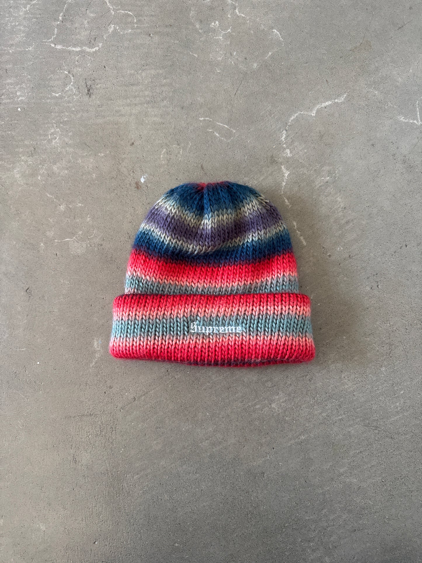 Supreme Ombré Stripe Navy Beanie
