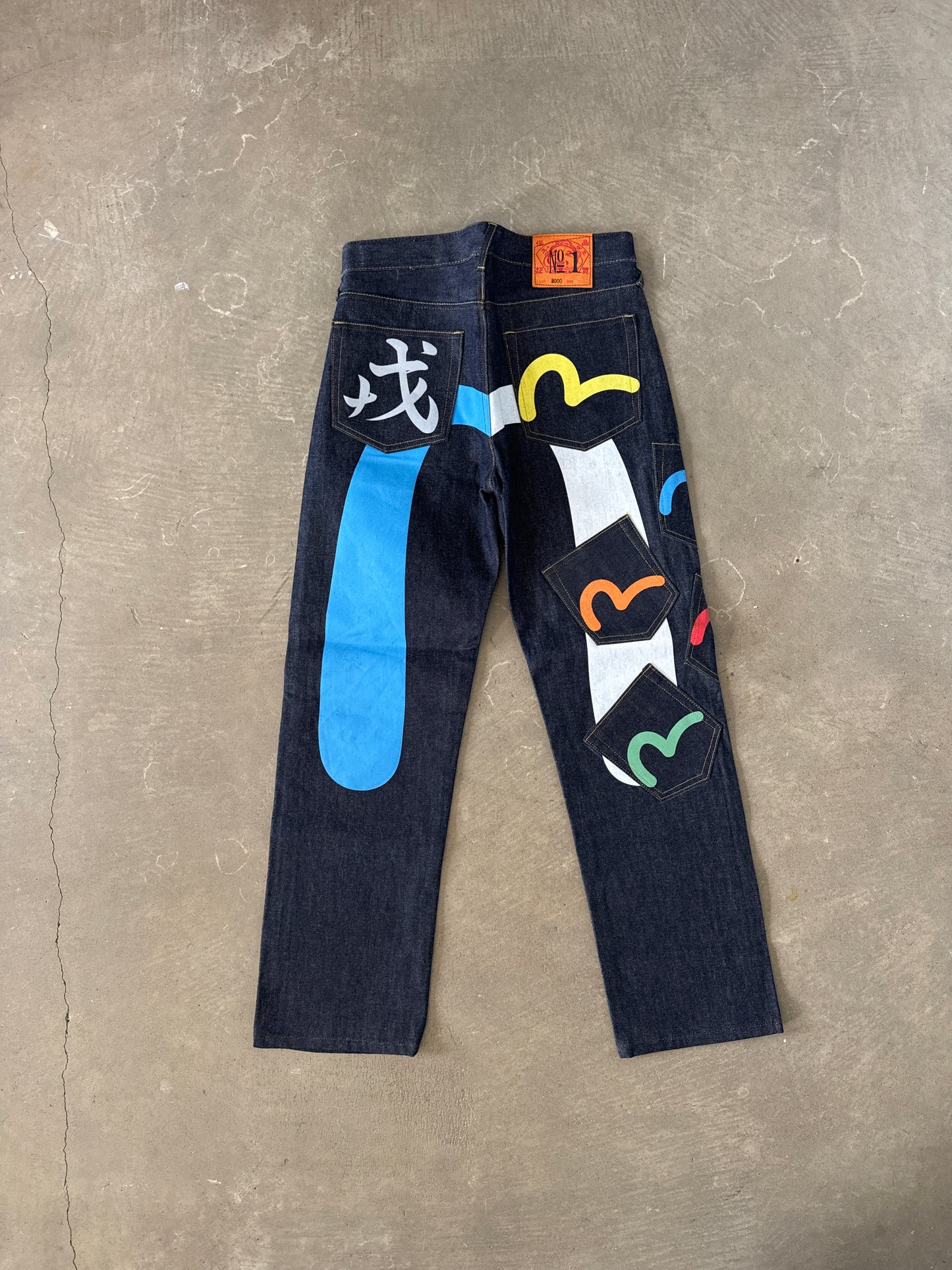 Evisu Multi Pocket Japanese Art Selvedge Denim Jeans