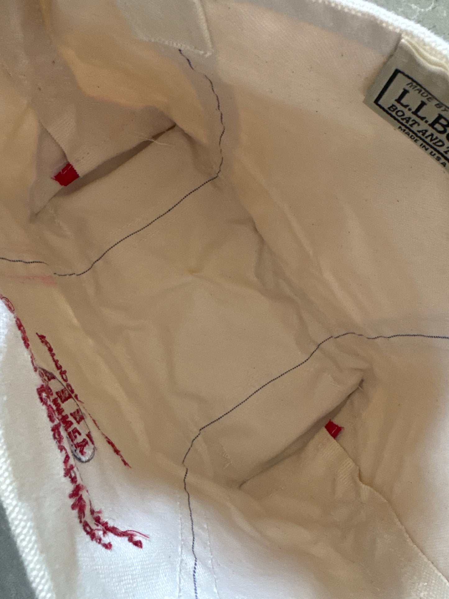 Vintage L.L. Bean Red Canvas Boat & Tote Bag
