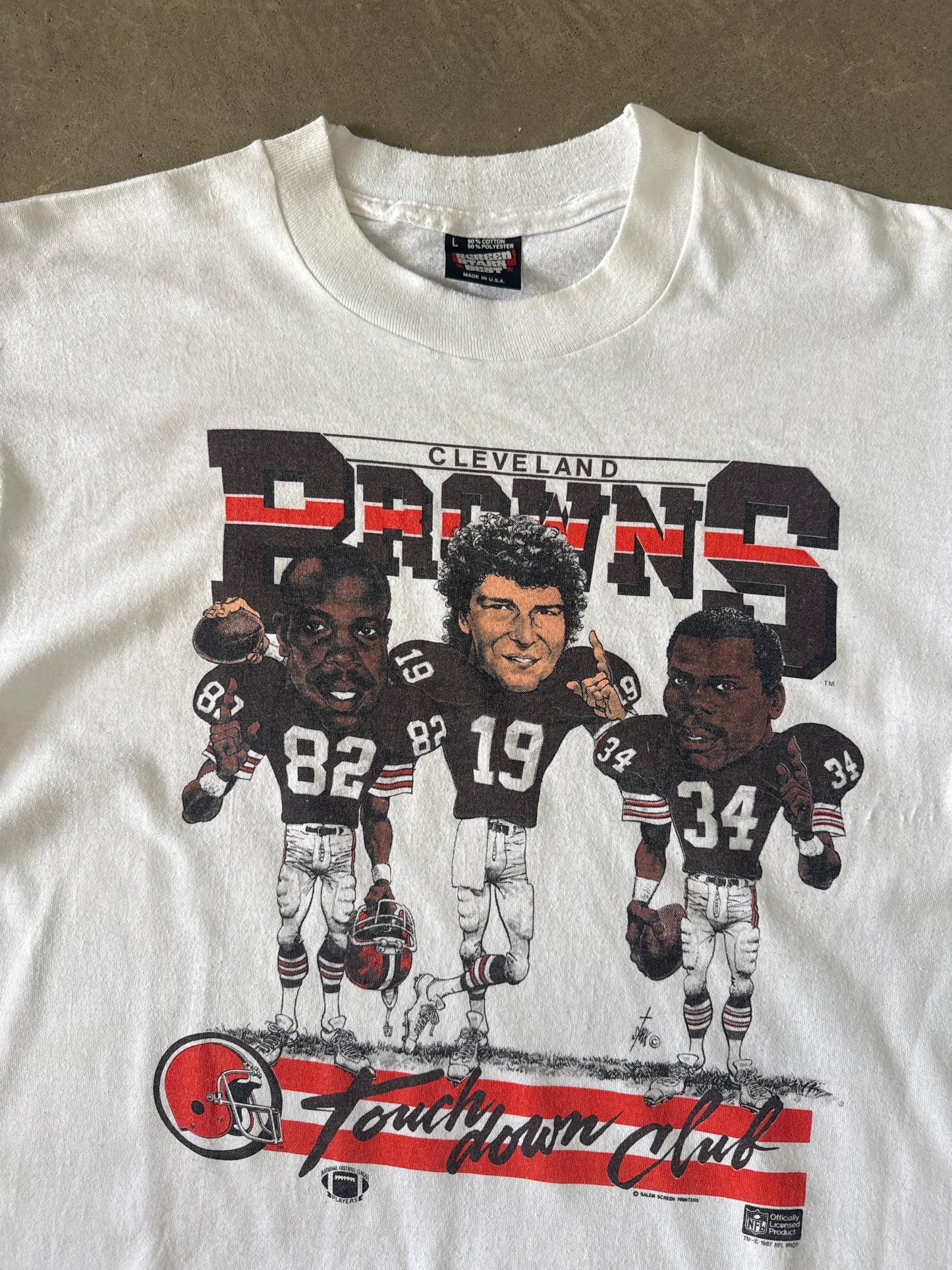 Vintage 1987 Salem Sportswear Cleveland Browns Touchdown Club Tee
