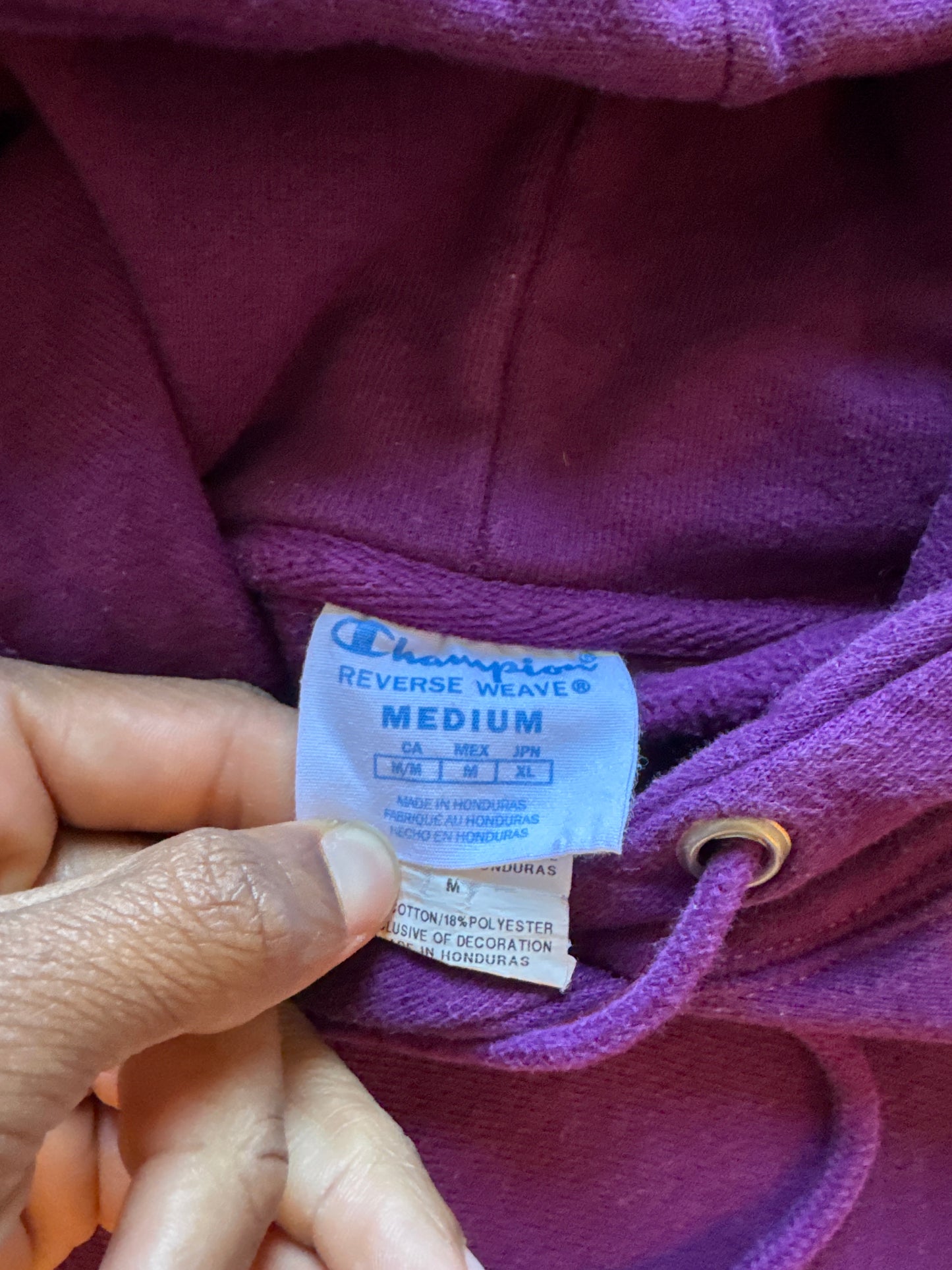 Champion Youth Purple Reverse Weave Logo Hoodie