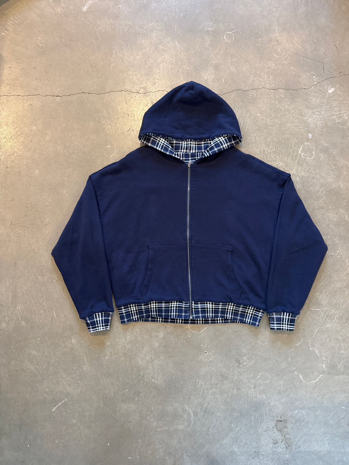 Aeropostale Cloud Soft Plaid Reversible Boxy Full-Zip