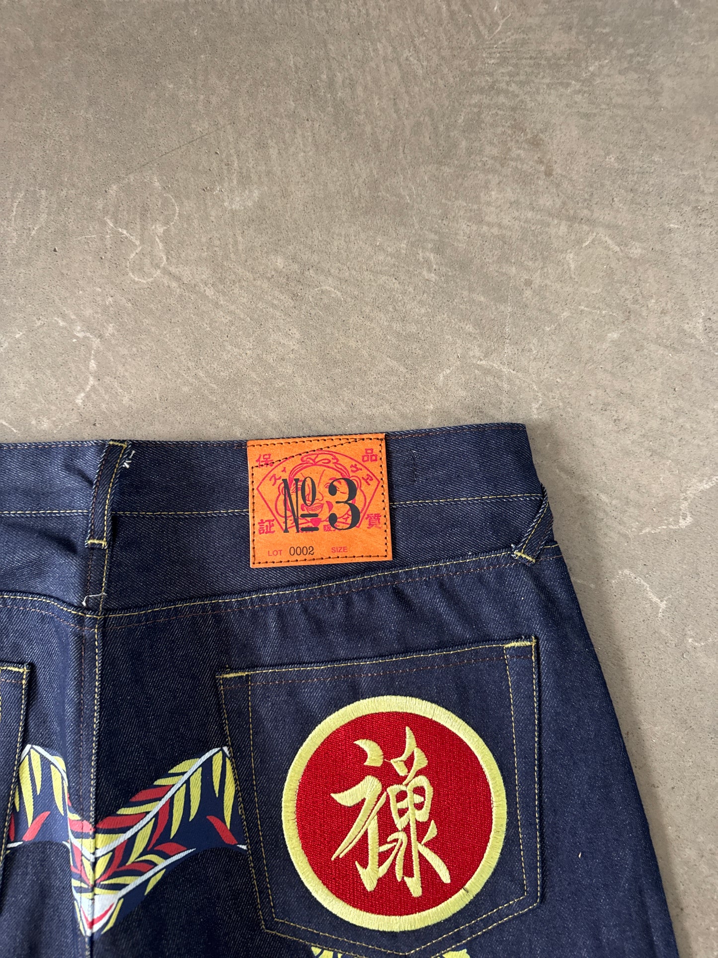 Evisu Embroidered Japanese Art Selvedge Denim Jeans