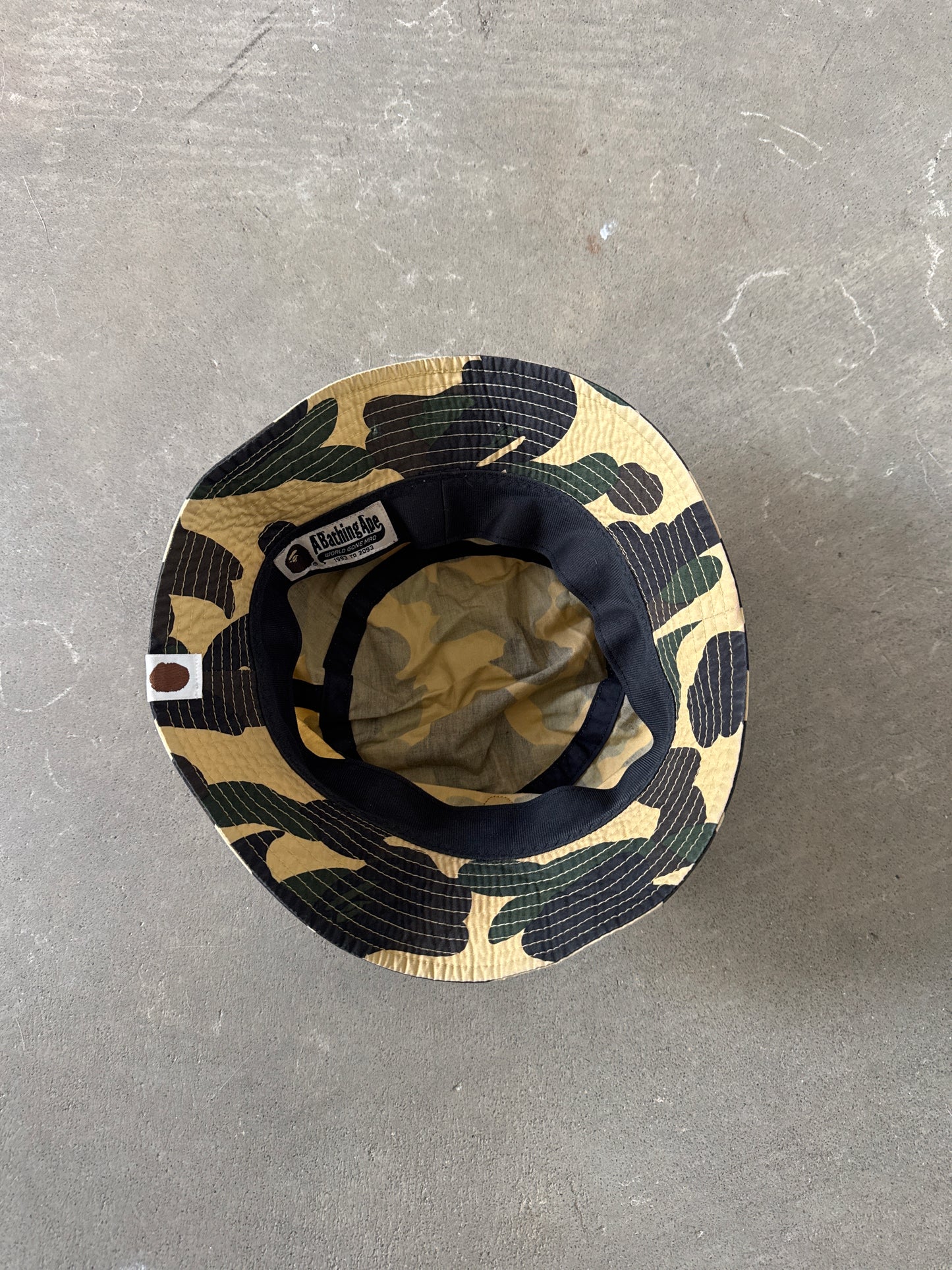 A Bathing Ape Bape 1st Camo Apehead Nylon Crusher Bucket Hat