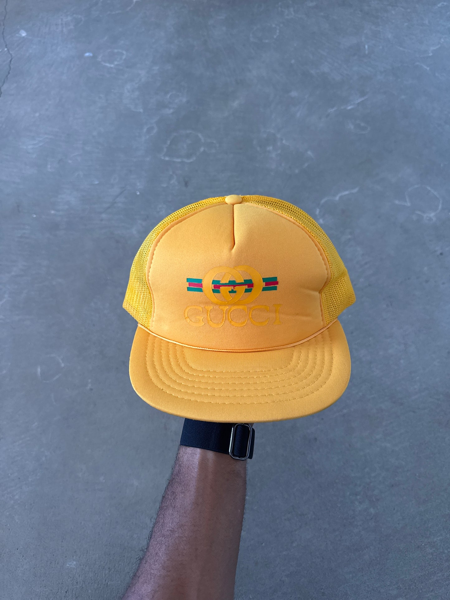 Vintage 90s Gucci Bootleg Snap Back Trucker Hat