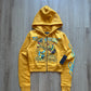 Ed Hardy Women’s Marigold Butterflies Cropped Full Zip Hoodie