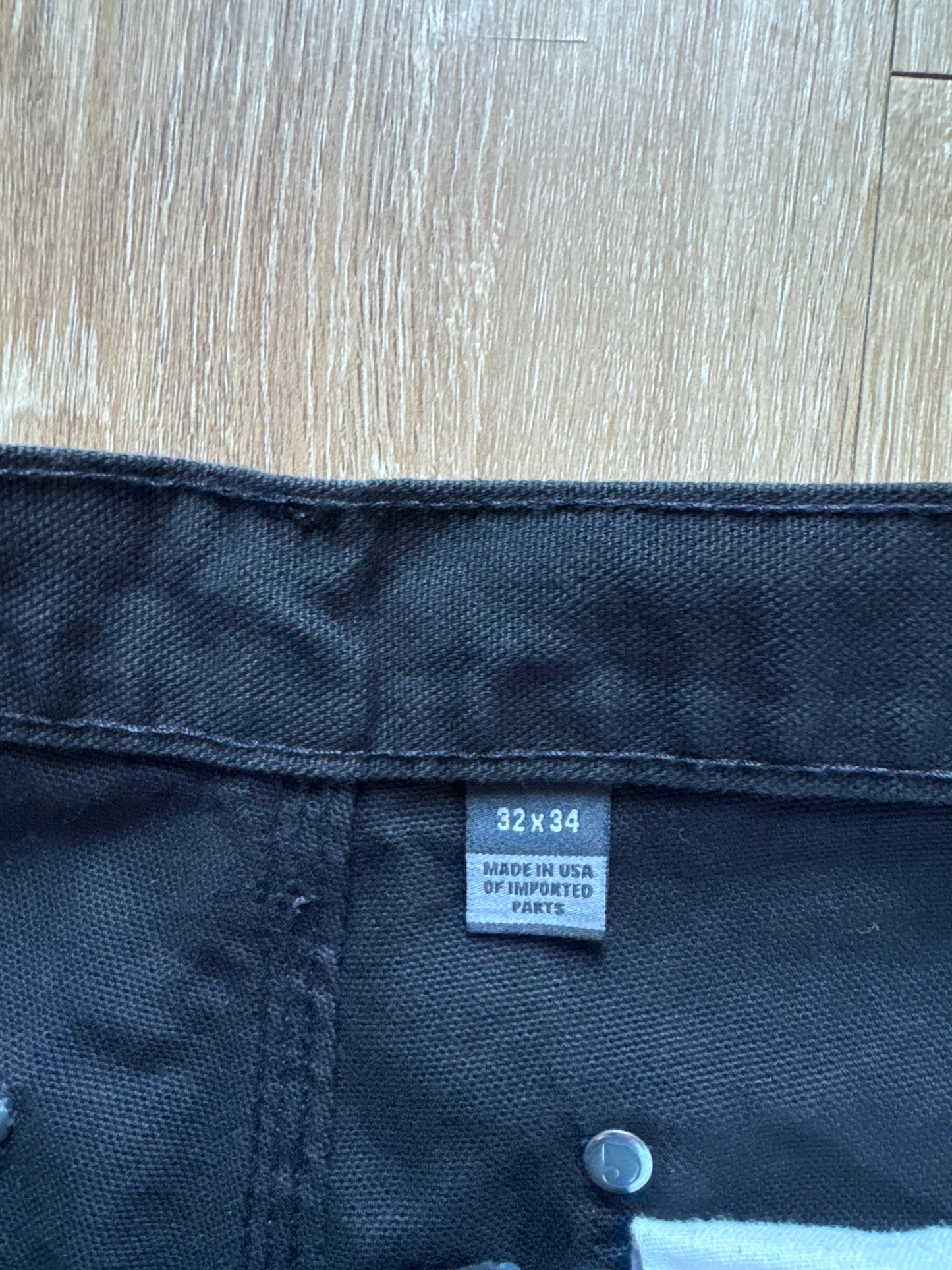 Carhartt Black Loose Fit Washed Dunk Double Front Utility Work Double Knee Pants