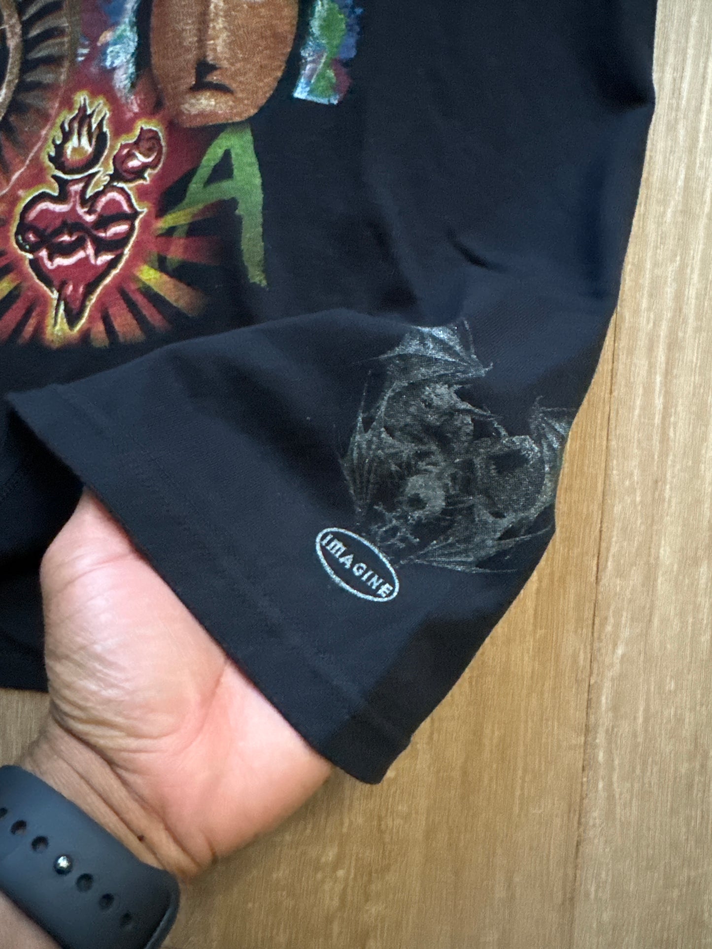 Vintage 90s Maná Latin Rock Band Graphic Black Tee