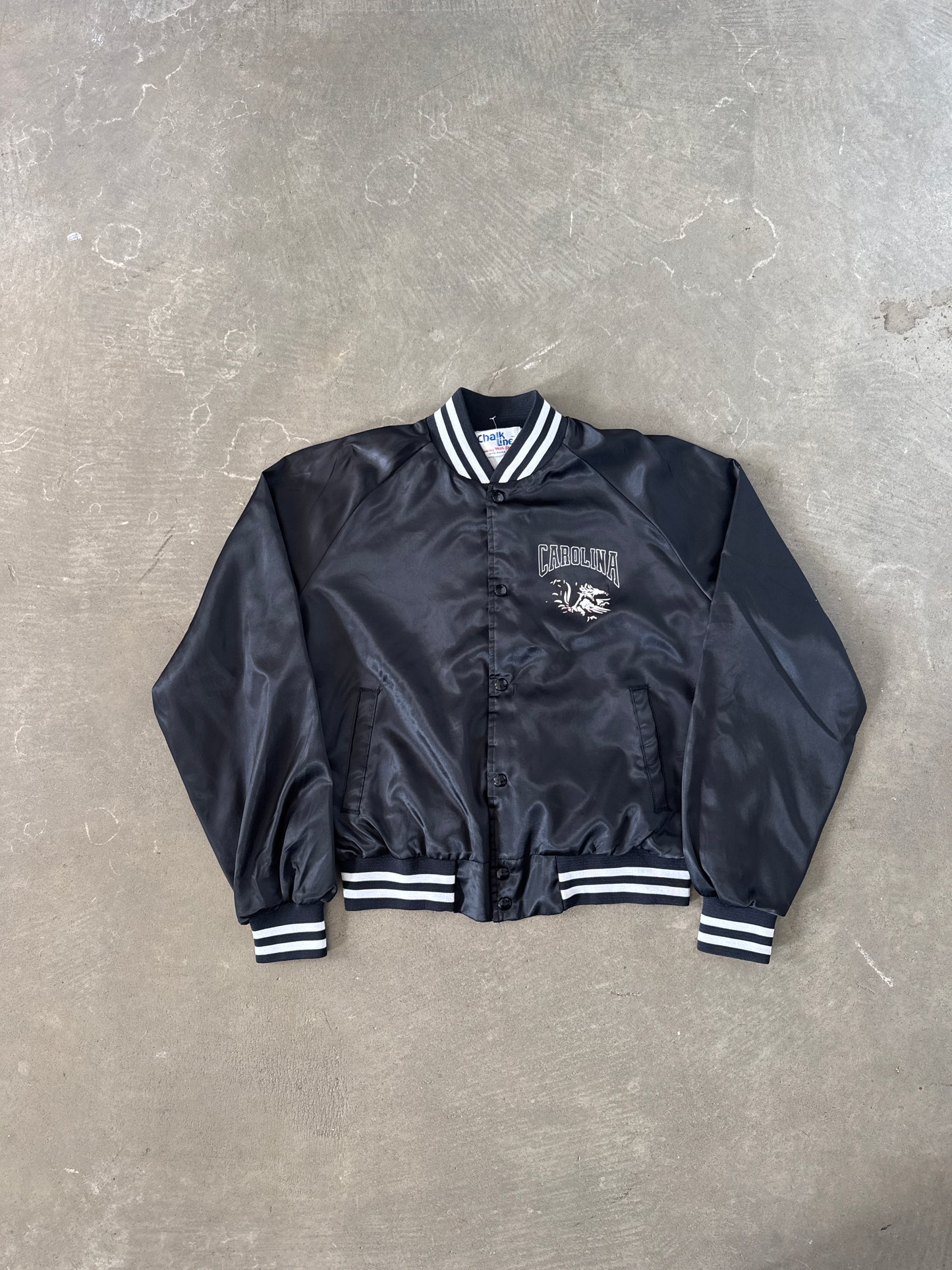 Vintage 80s Chalk Line University Of South Carolina Gamecocks Satin Button Up Jacket