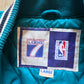 Vintage Logo 7 Charlotte Hornets Fleece Puffer Varisty Jacket