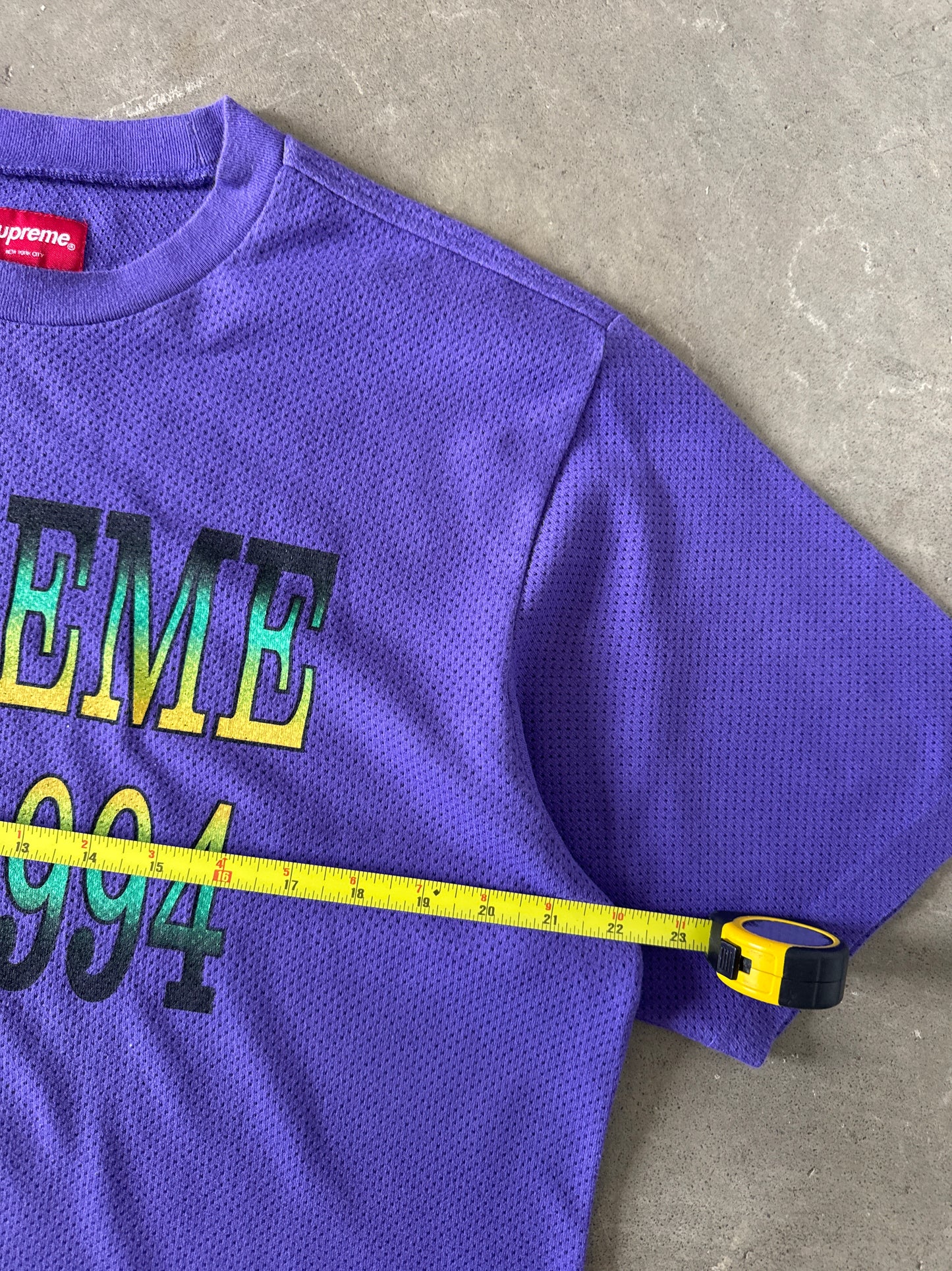 Supreme Cotton Mesh Gradient Logo S/S Purple Tee