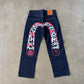 Evisu Red Japanese Art Selvedge Denim Jeans