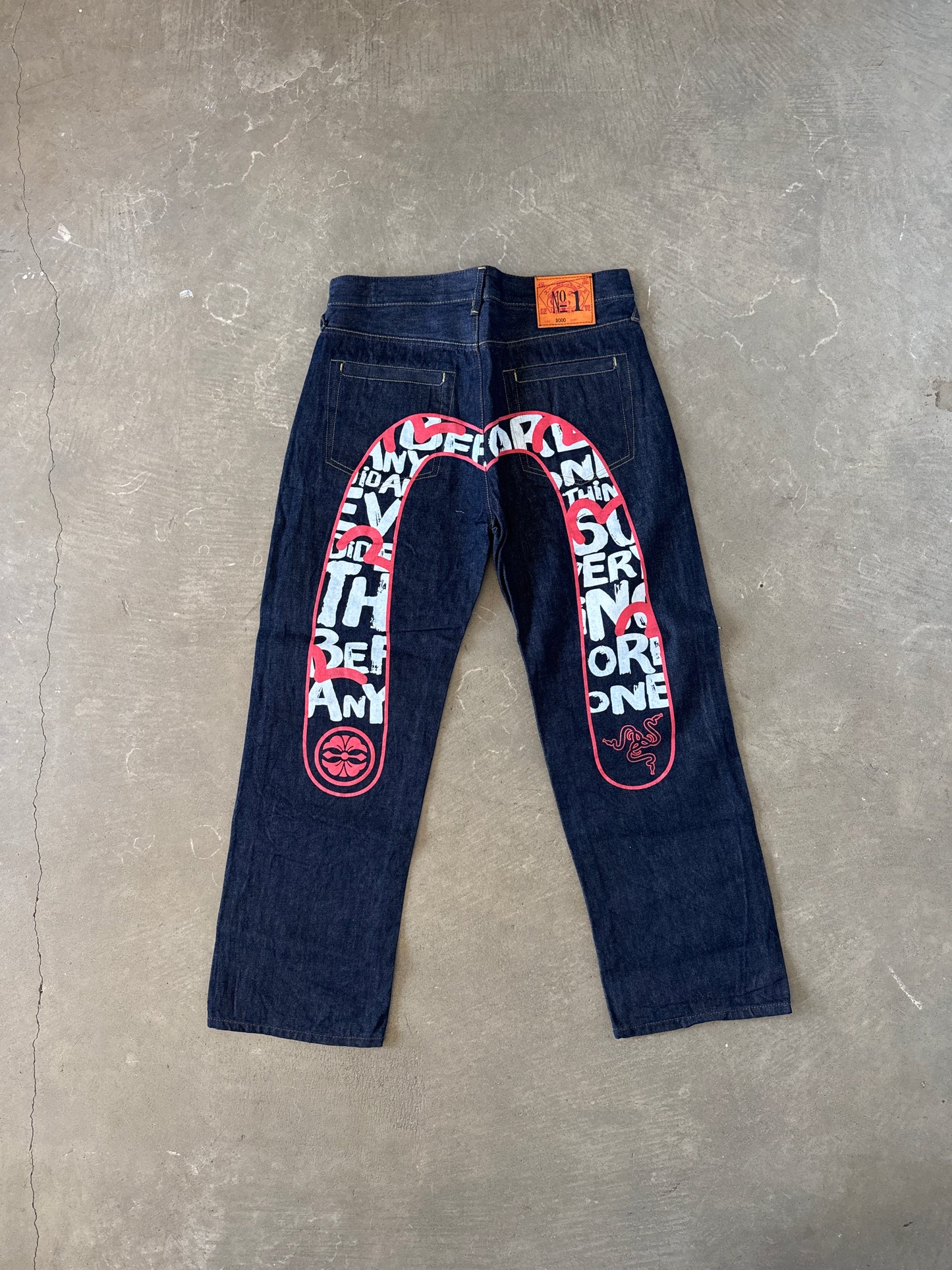 Evisu Red Japanese Art Selvedge Denim Jeans