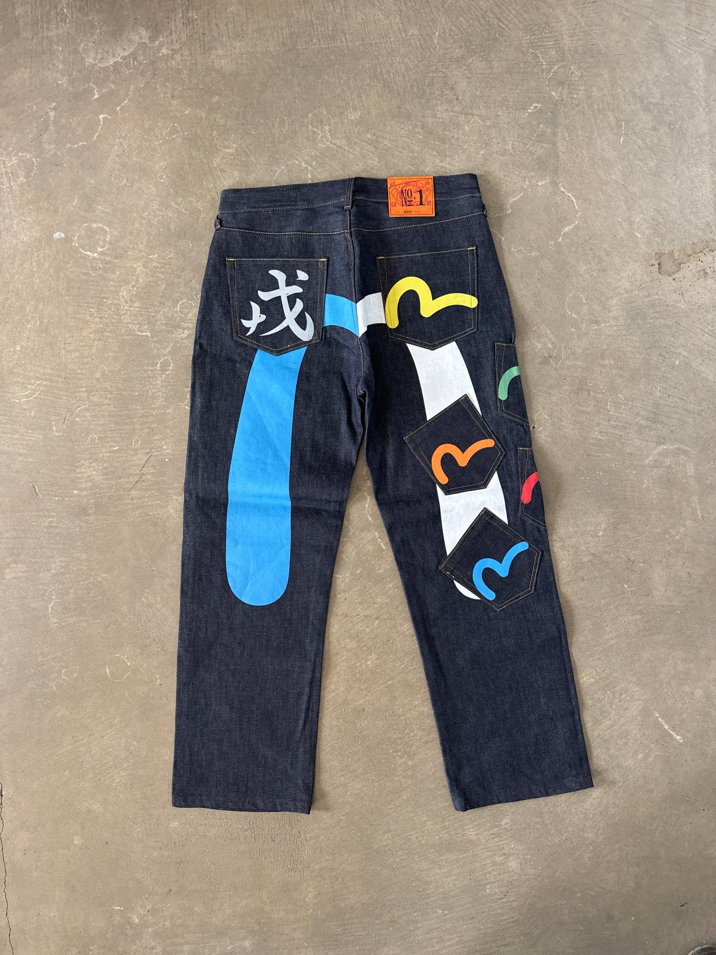 Evisu Multi Pocket Japanese Art Selvedge Denim Jeans