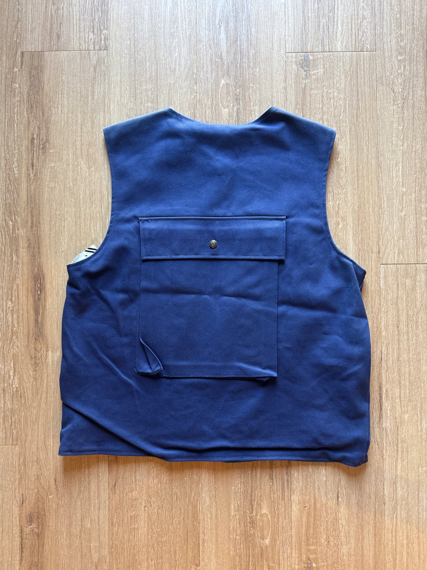 Vintage 90s Be-Bop Plaid Cargo Reversible Vest