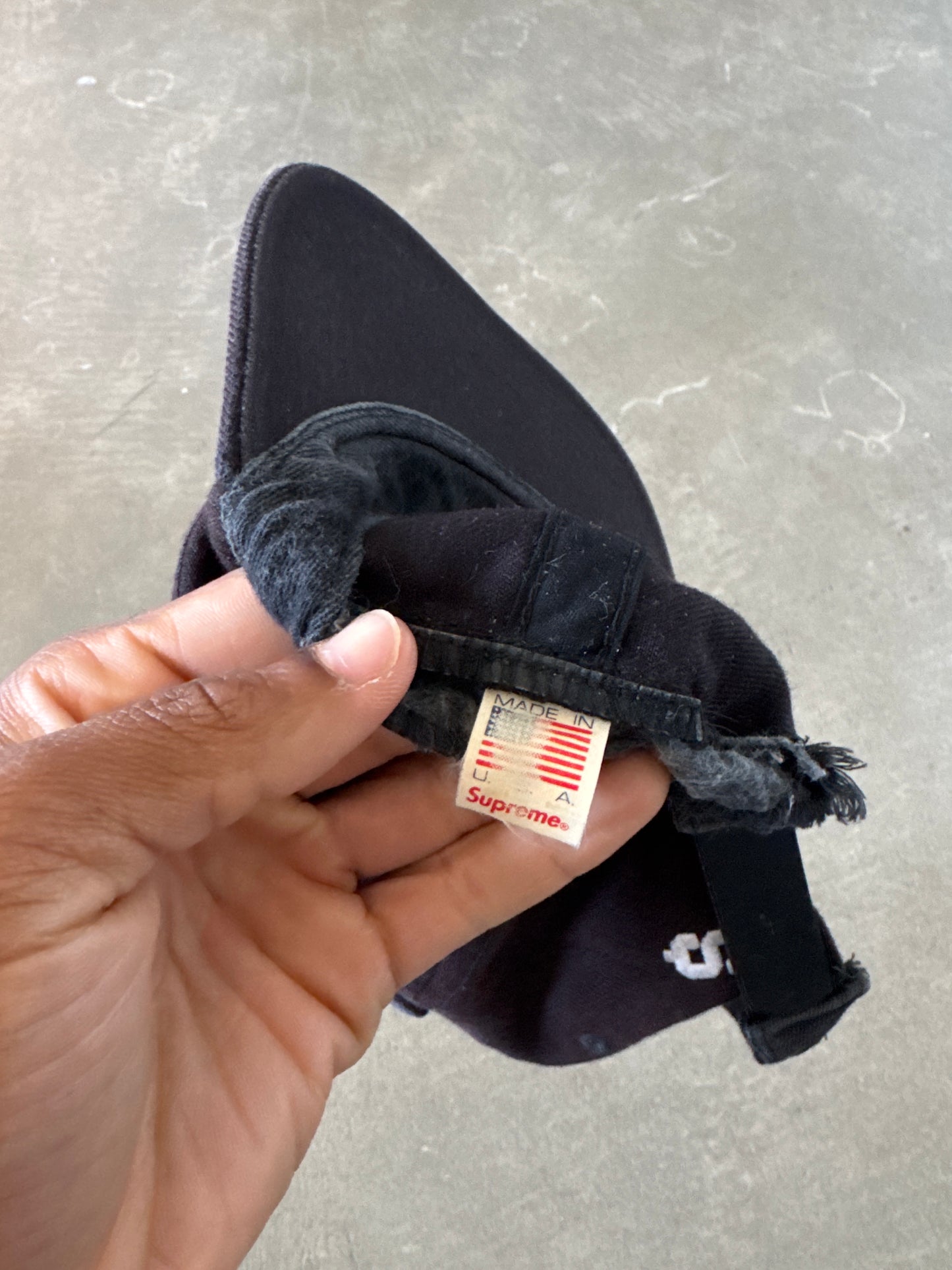 Supreme x Champion Logo Embroidered 5-Panel Black Hat