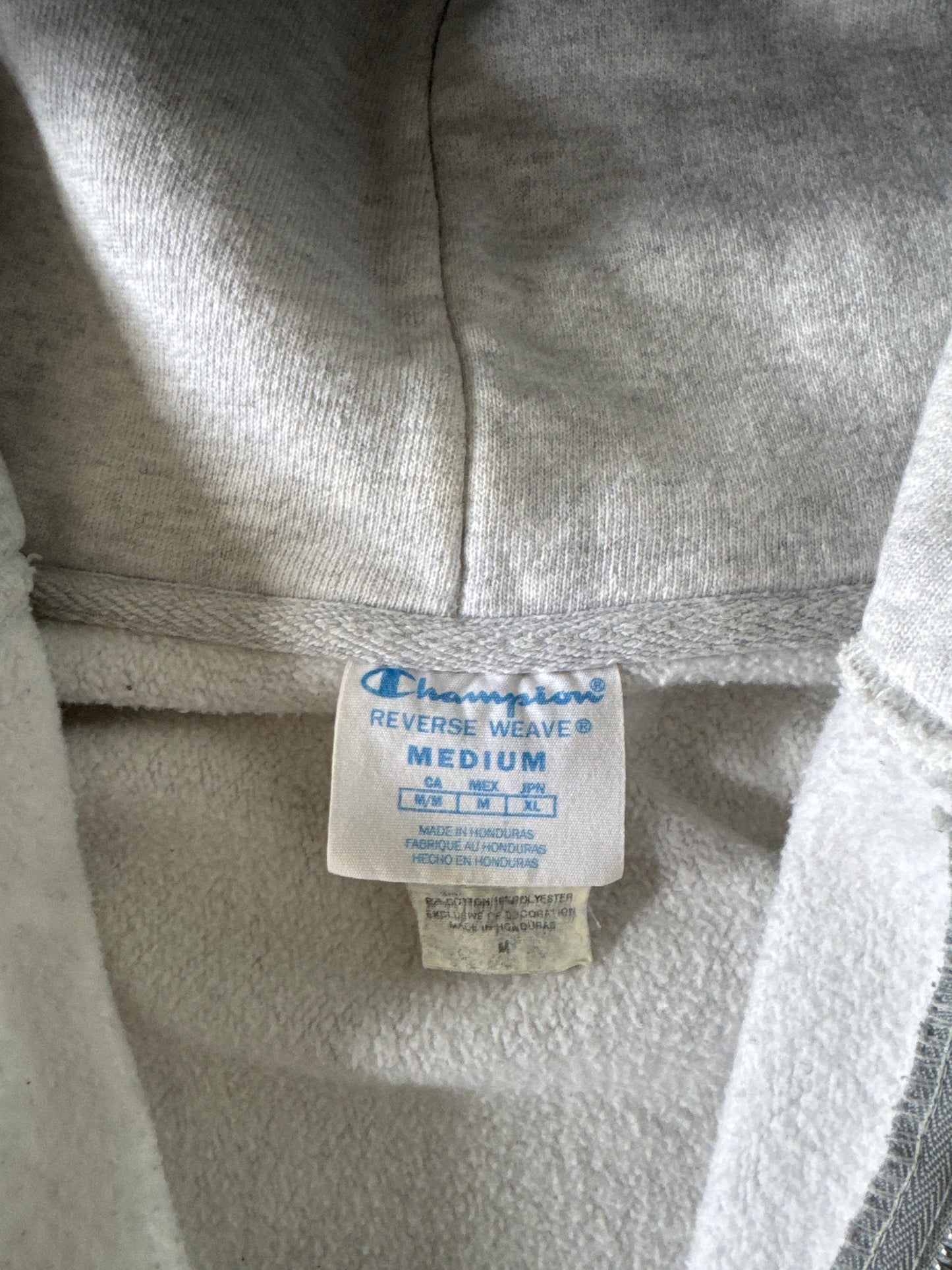 Vintage Champion Reverse Weave Heather Grey Hooded Zip Up