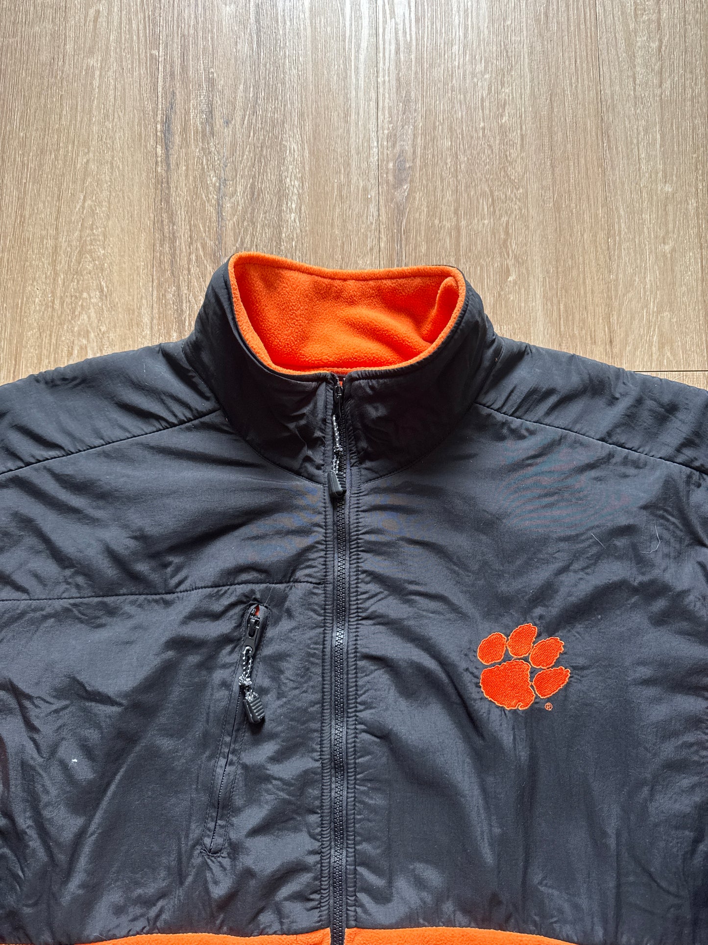 Vintage 1995 Collegiate Sportswear University Of Clemson Tigers Fleece Zip Up Jacket
