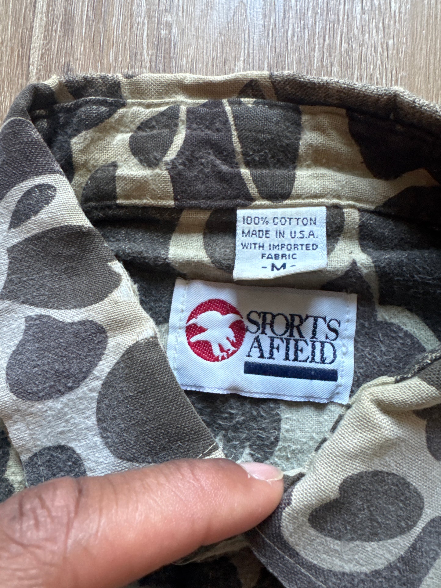 Vintage Sports Afield Duck Camo Button Up Shirt