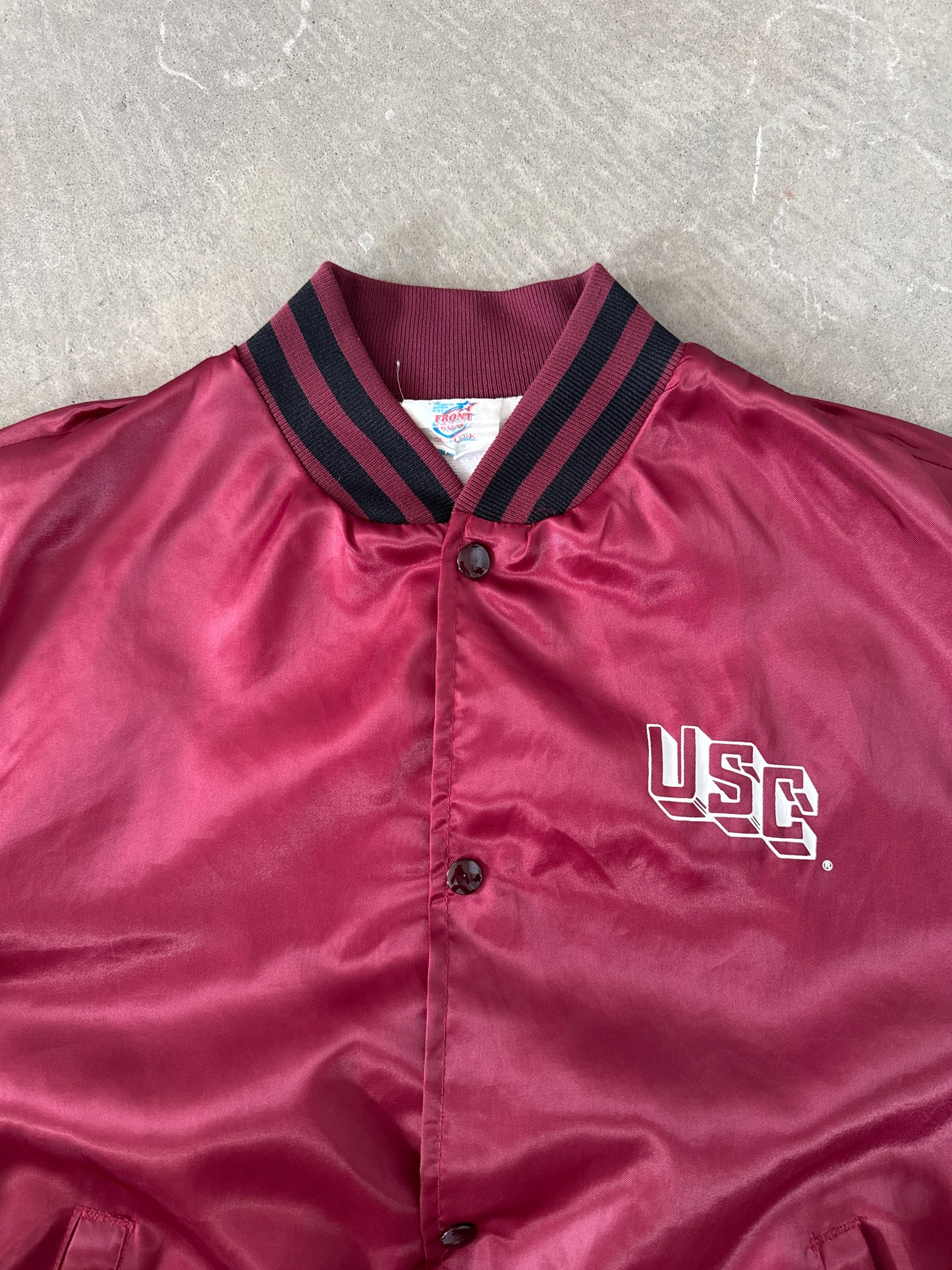 Vintage 80s Front Row University Of South Carolina Gamecocks Satin Jacket