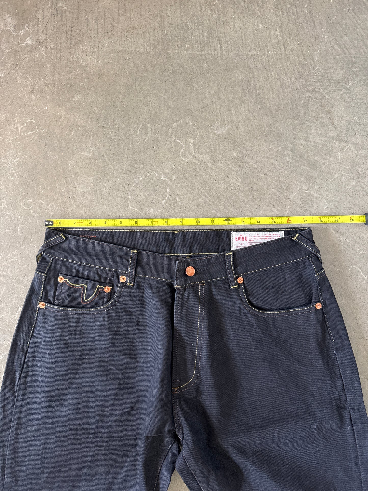 Evisu Embroidered Orange Bull Selvedge Japanese Denim Jeans