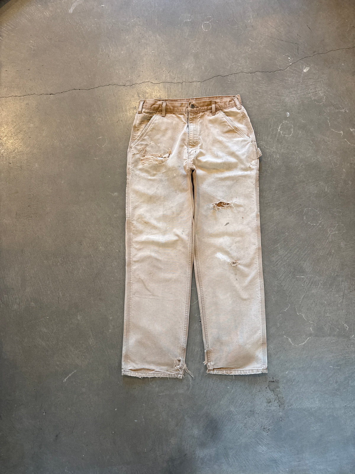 Vintage Carhartt Faded Distressed Tan Carpenter Pants