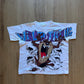 Vintage Youth 1995 Warner Bros Taz Wild Thing All Over Print Tee