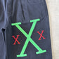 Vintage 90s Exhaust Malcolm X Embroidered Black Denim Shorts