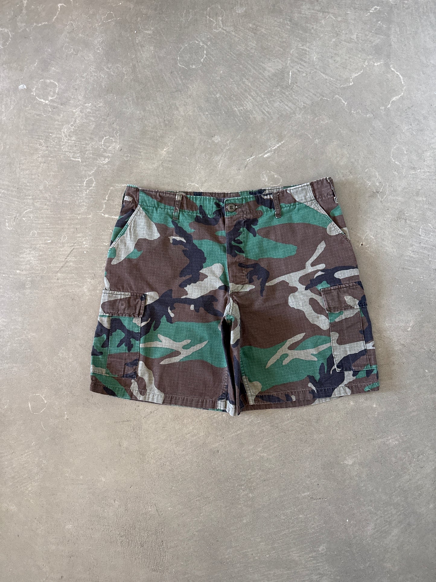 Vintage Military Camo Cargo Shorts