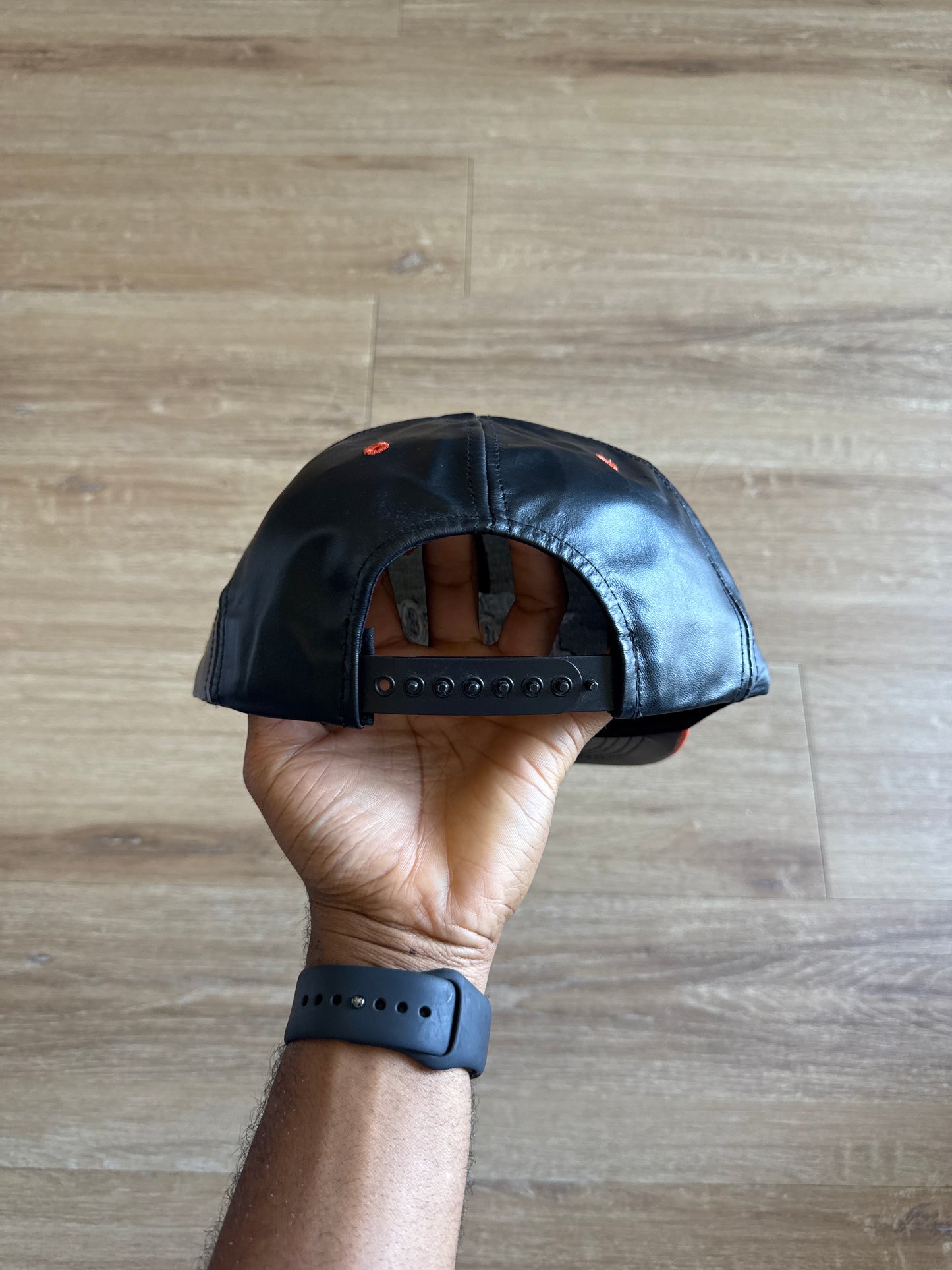 Vintage 90s Denver Broncos Leather Snapback Hat