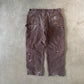 Vintage Carhartt Faded Distressed Brown Dungaree Fit Carpenter Pants