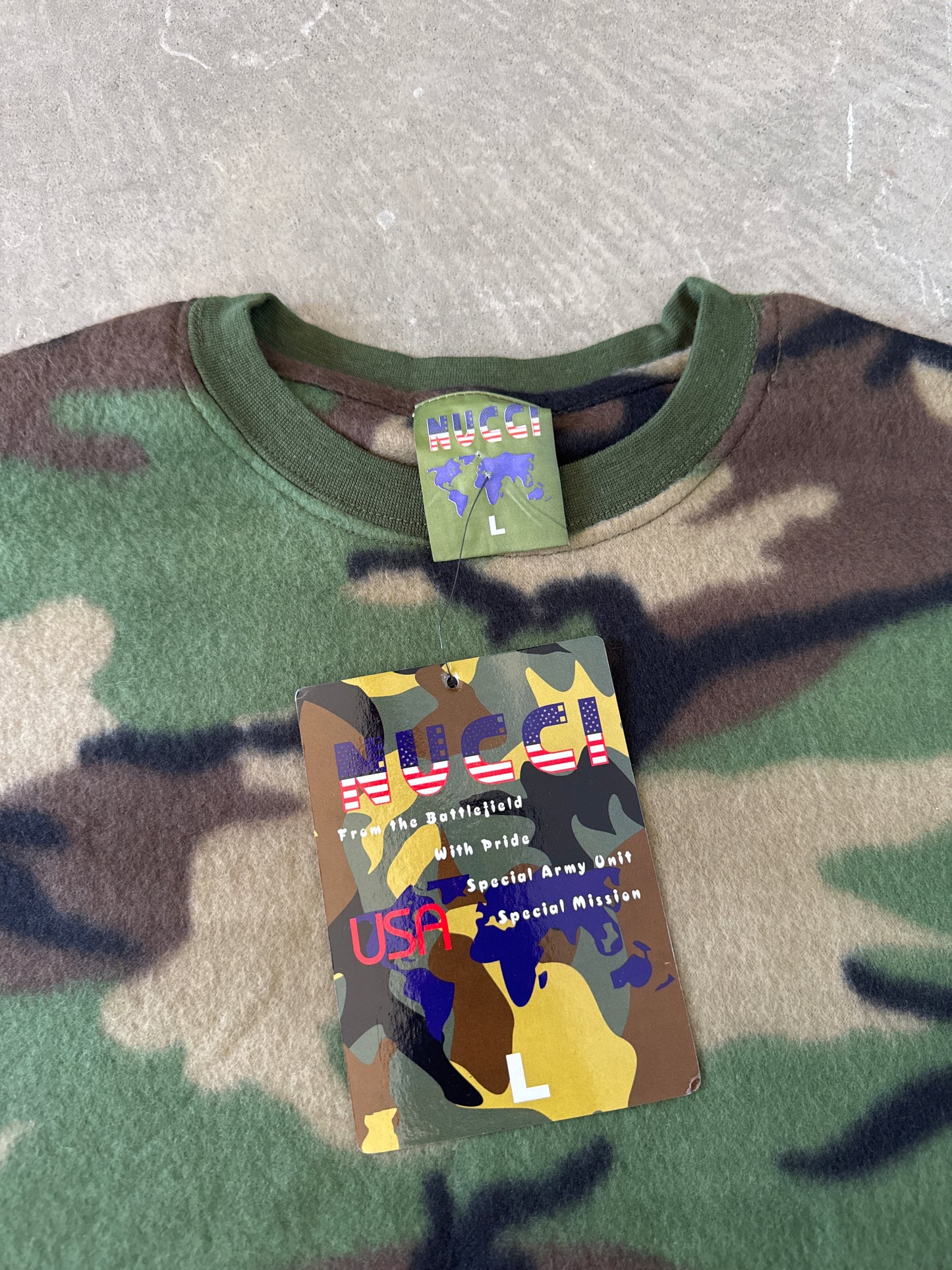 Vintage Nucci Military Camo Fleece Sweater