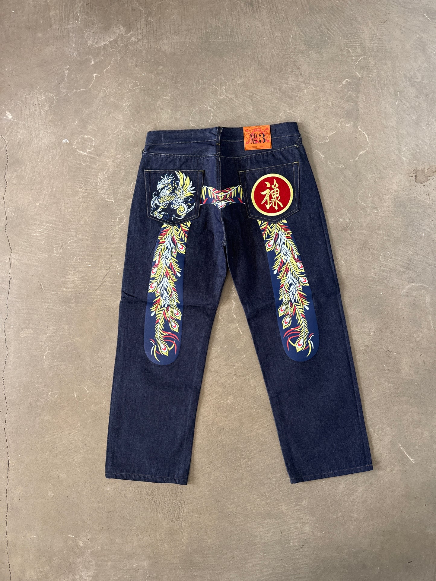 Evisu Embroidered Japanese Art Selvedge Denim Jeans