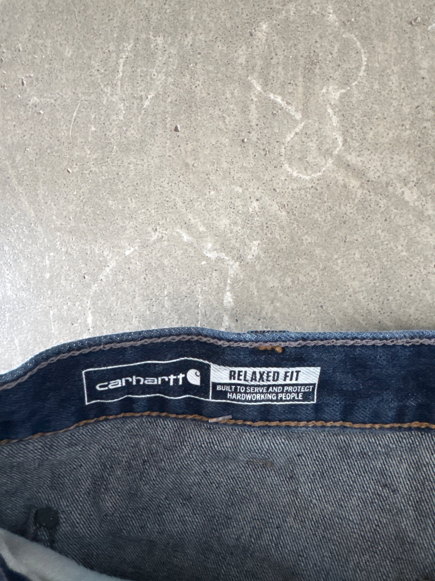 Carhartt Relaxed Fit Dark Washed Denim Double Knee Pants