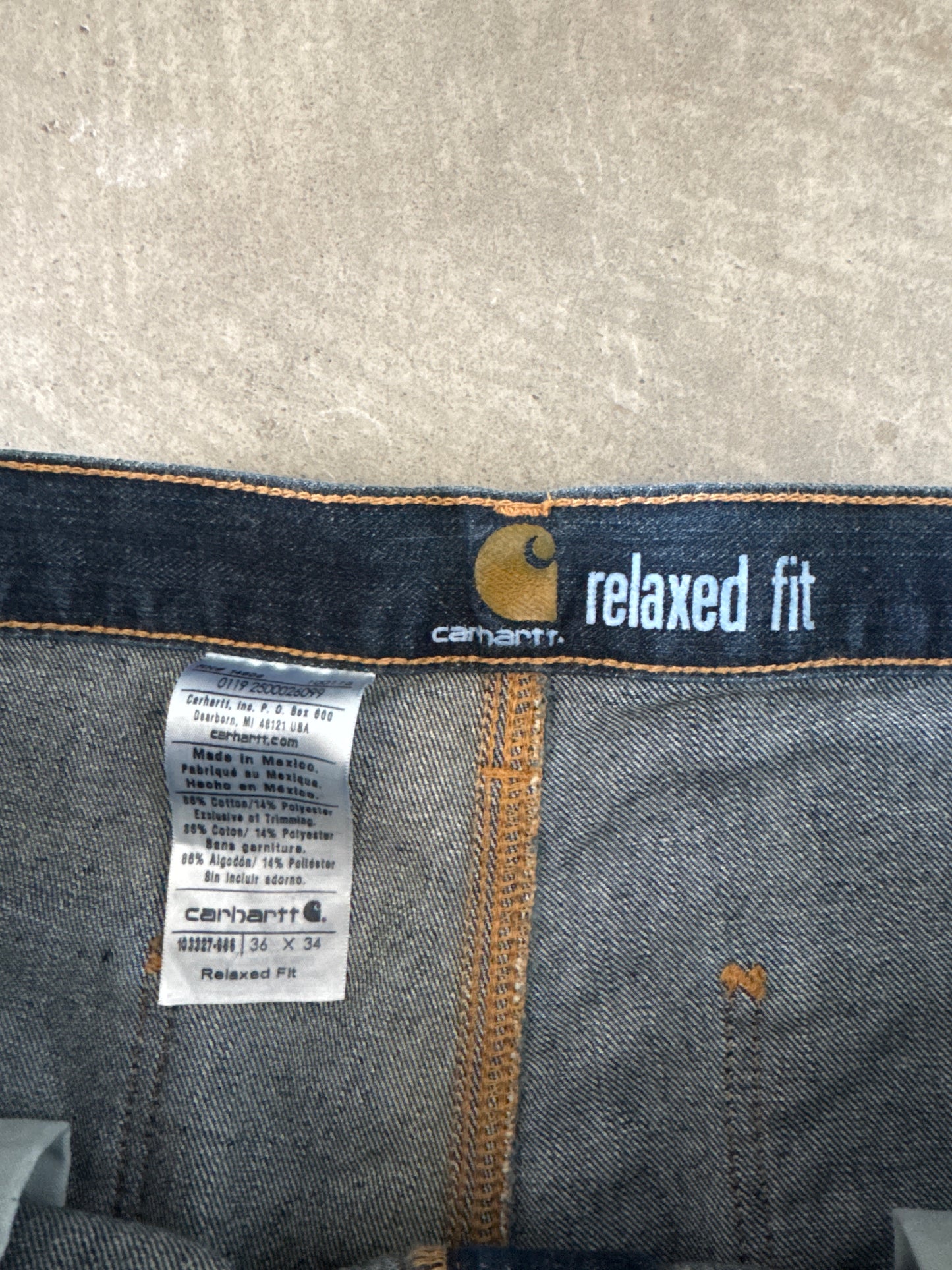 Carhartt Relaxed Fit Dark Washed Denim Jeans