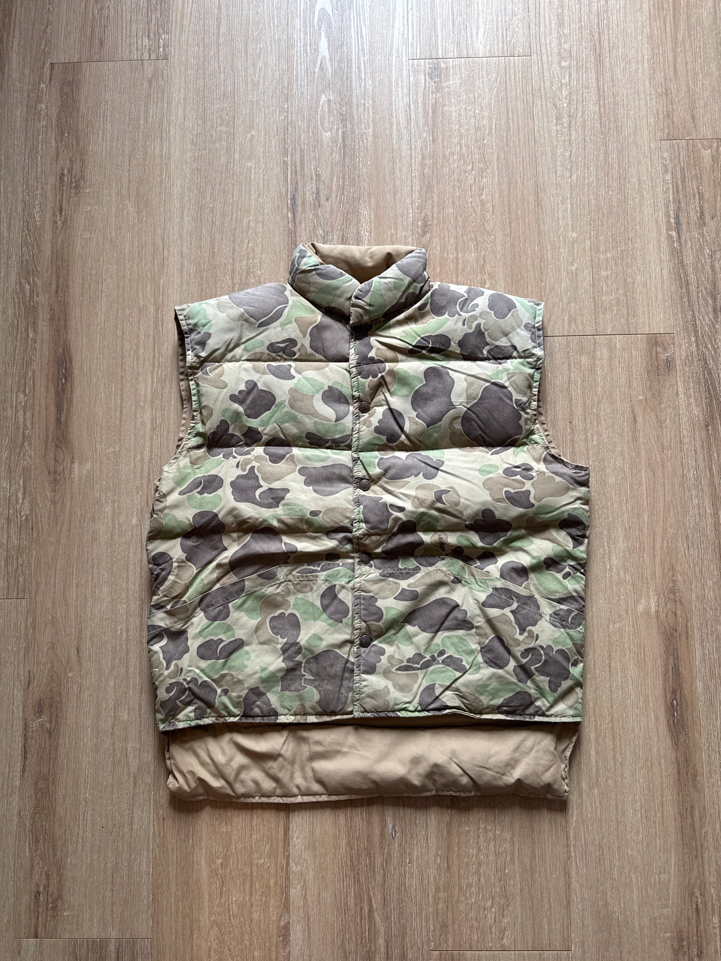 Vintage Cabela Faded Duck Camo Reversible Vest