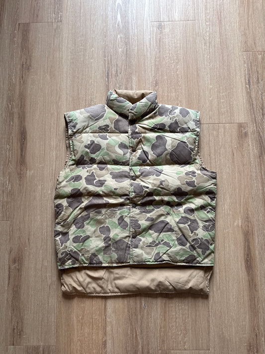 Vintage Cabela Faded Duck Camo Reversible Vest