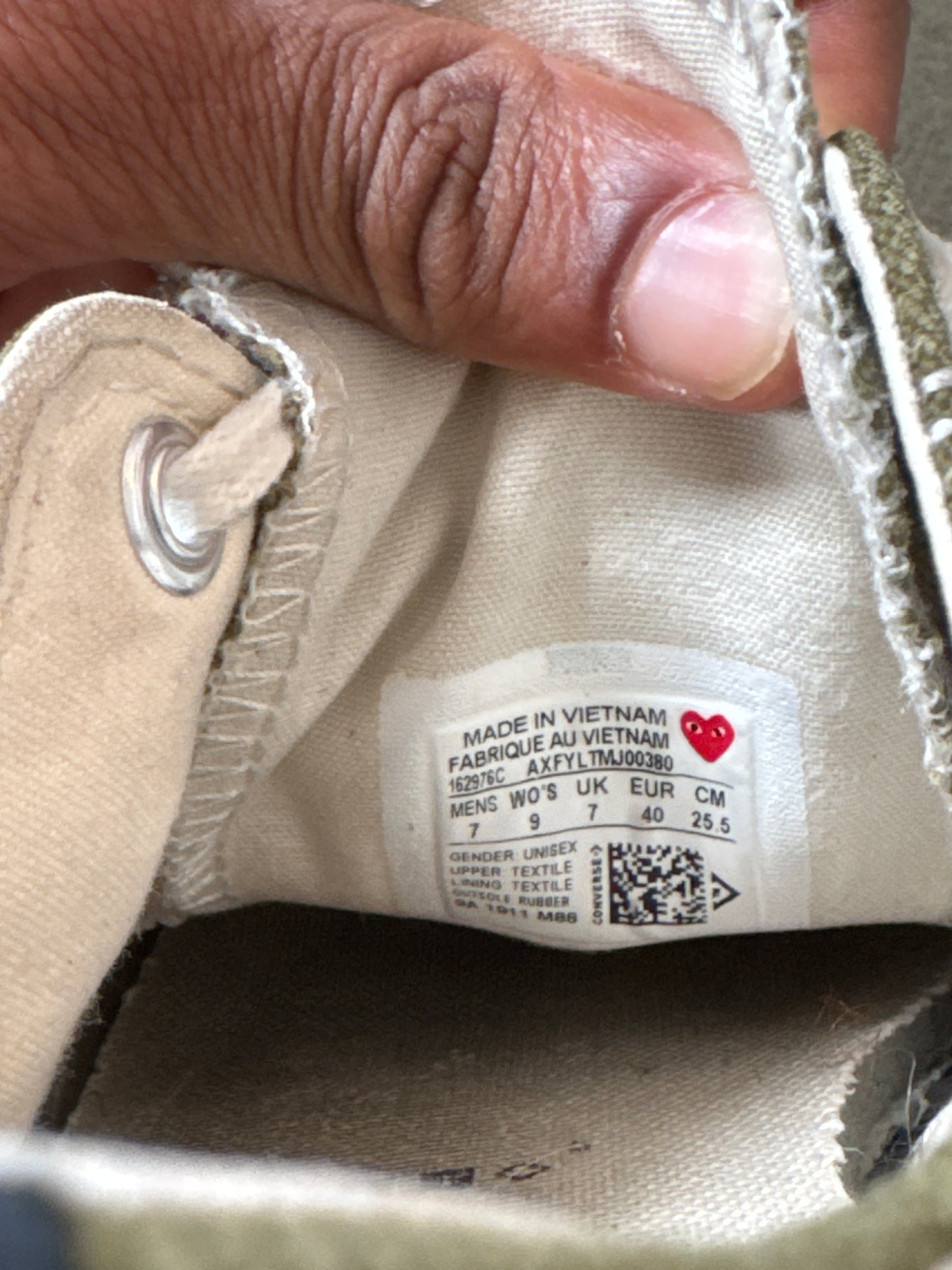 Converse Comme Des Garçon CDG Chuck Taylor All Star 70 Ox Multi Heart Green