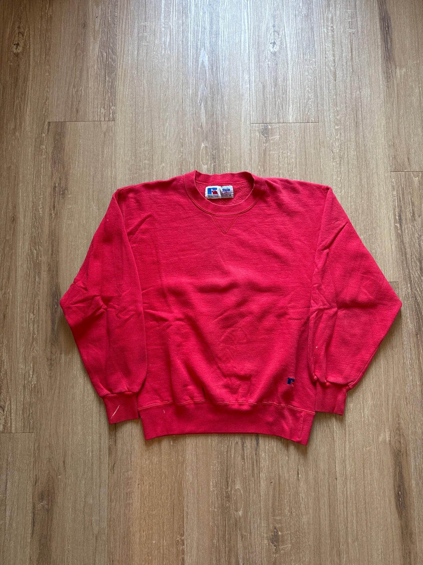 Vintage 90s Russell Athletic Faded Red Logo Sweatshirt