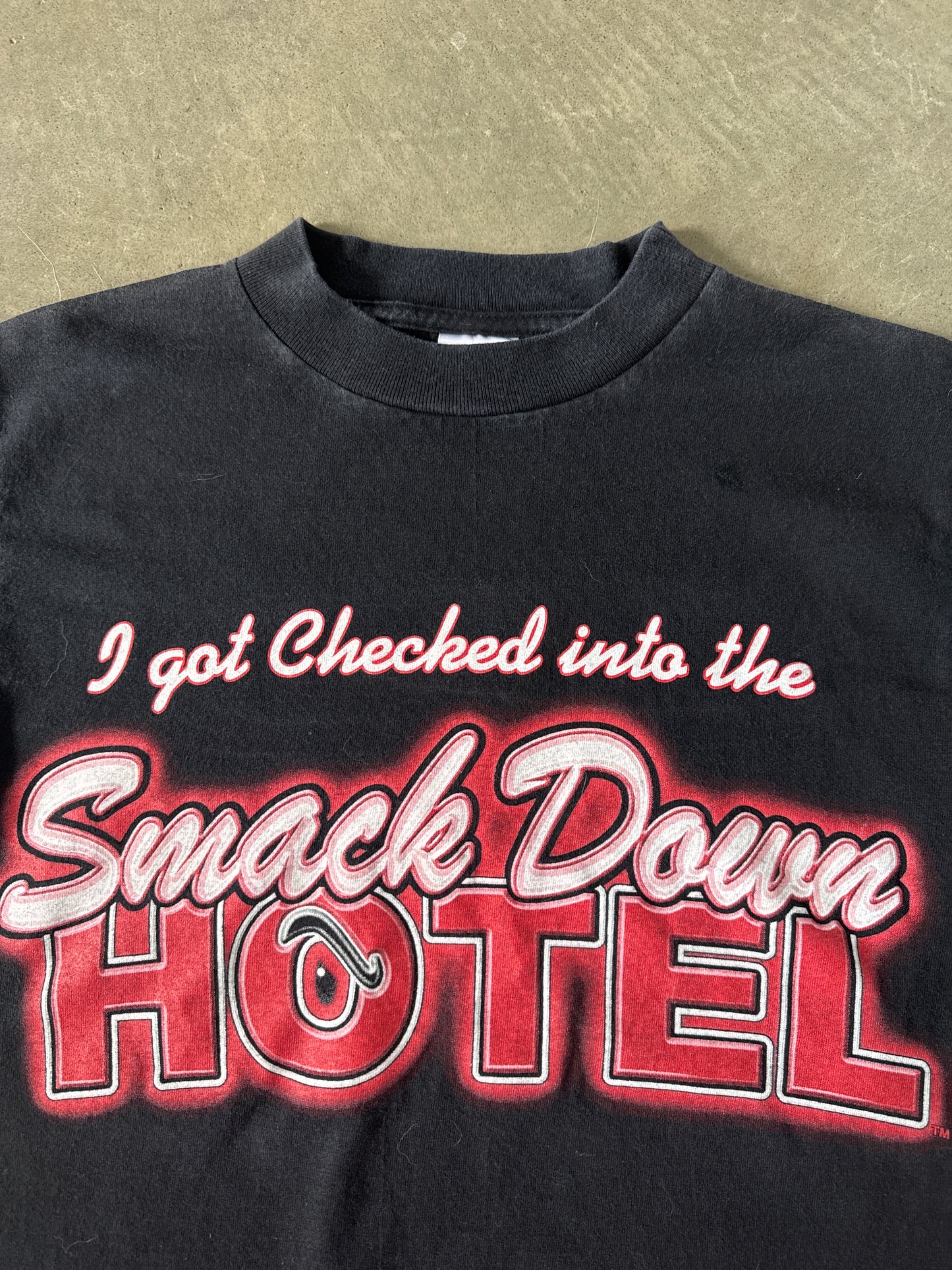 Vintage WWF The Rock Smack Down Hotel Wrestling Tee