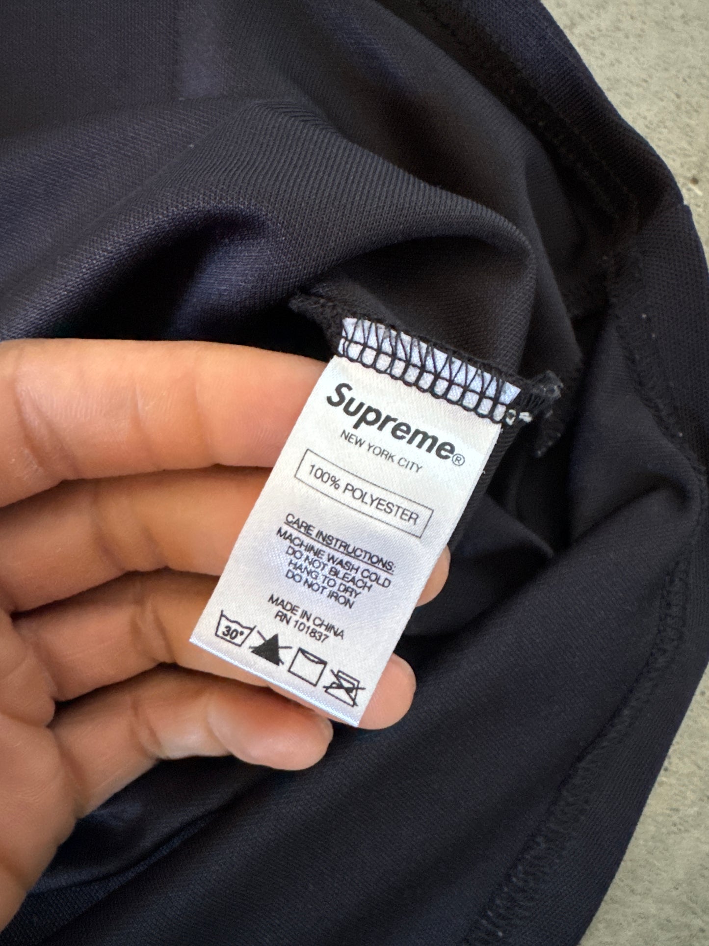 Supreme Snake Script Logo Black Baseball Jersey