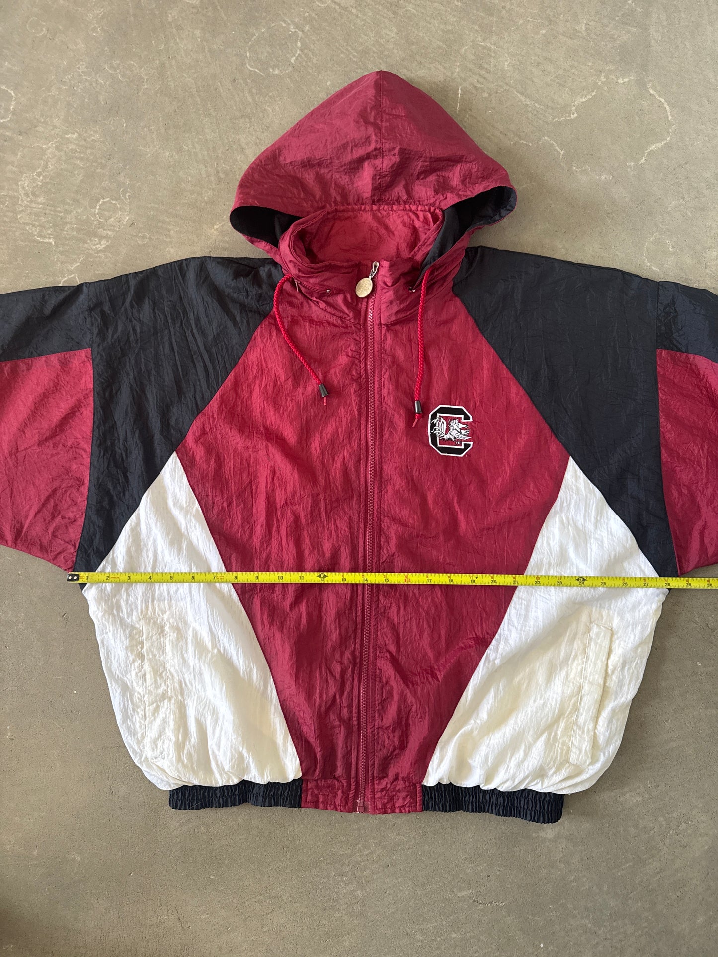 Vintage 90s University Of South Carolina Gamecocks Hooded Windbreaker Jacket