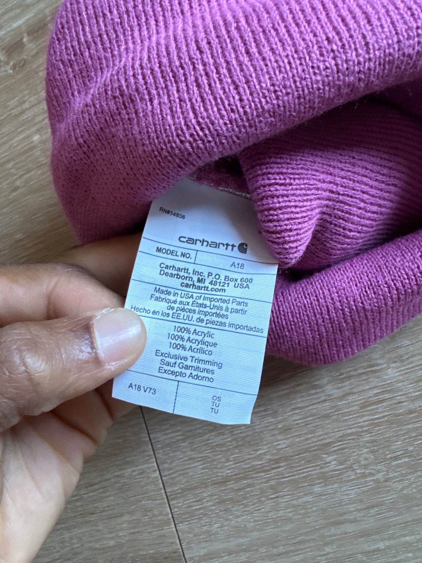 Carhartt Pink Knit Cuffed Beanie Hat