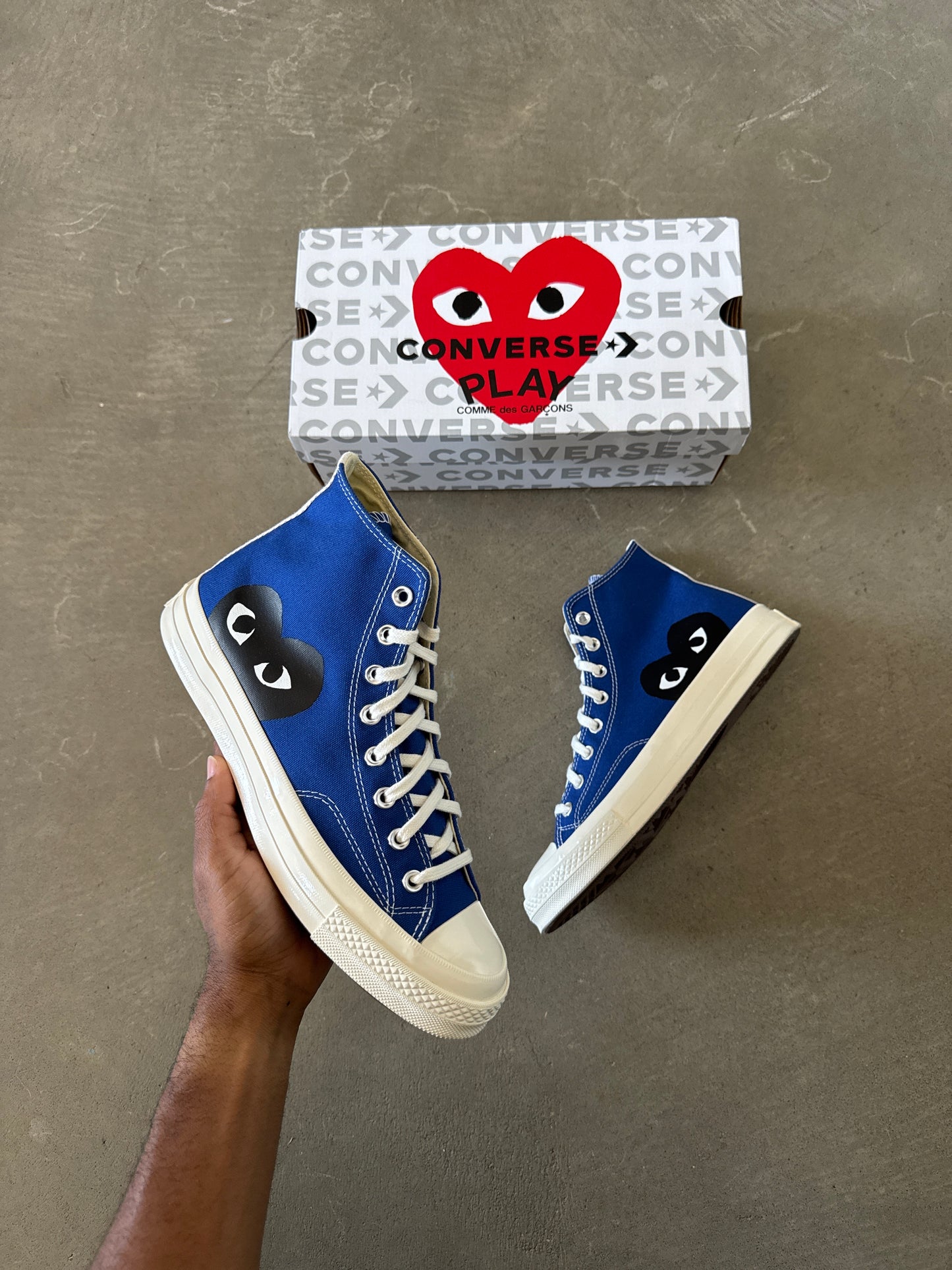 Converse Comme Des Garçons PLAY All Star 70 Hi Blue Quartz
