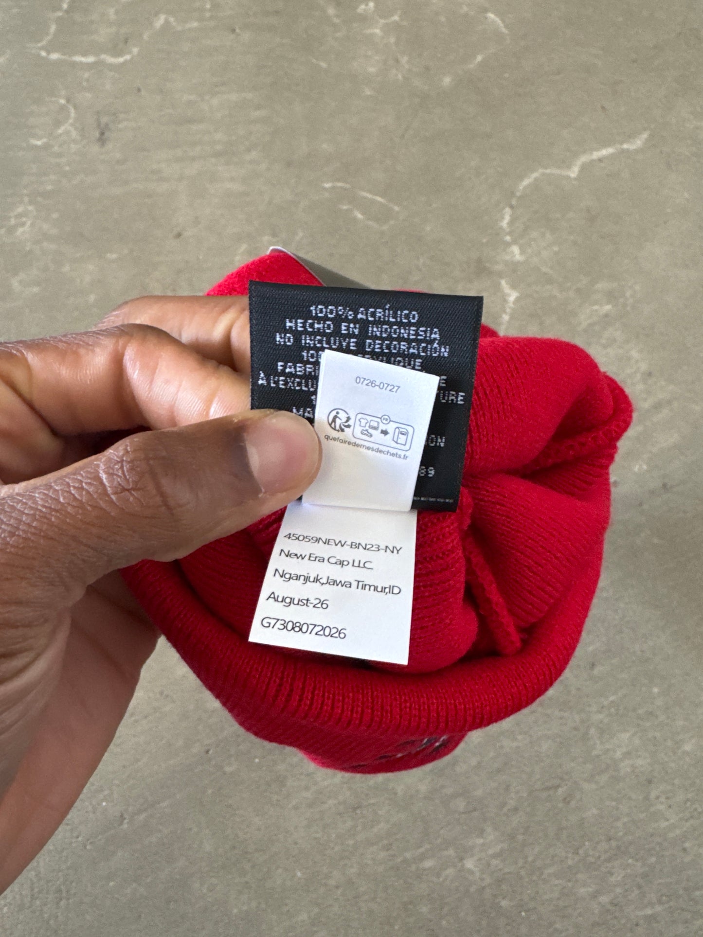 Supreme New Era Action Red Navy Beanie (FW26)