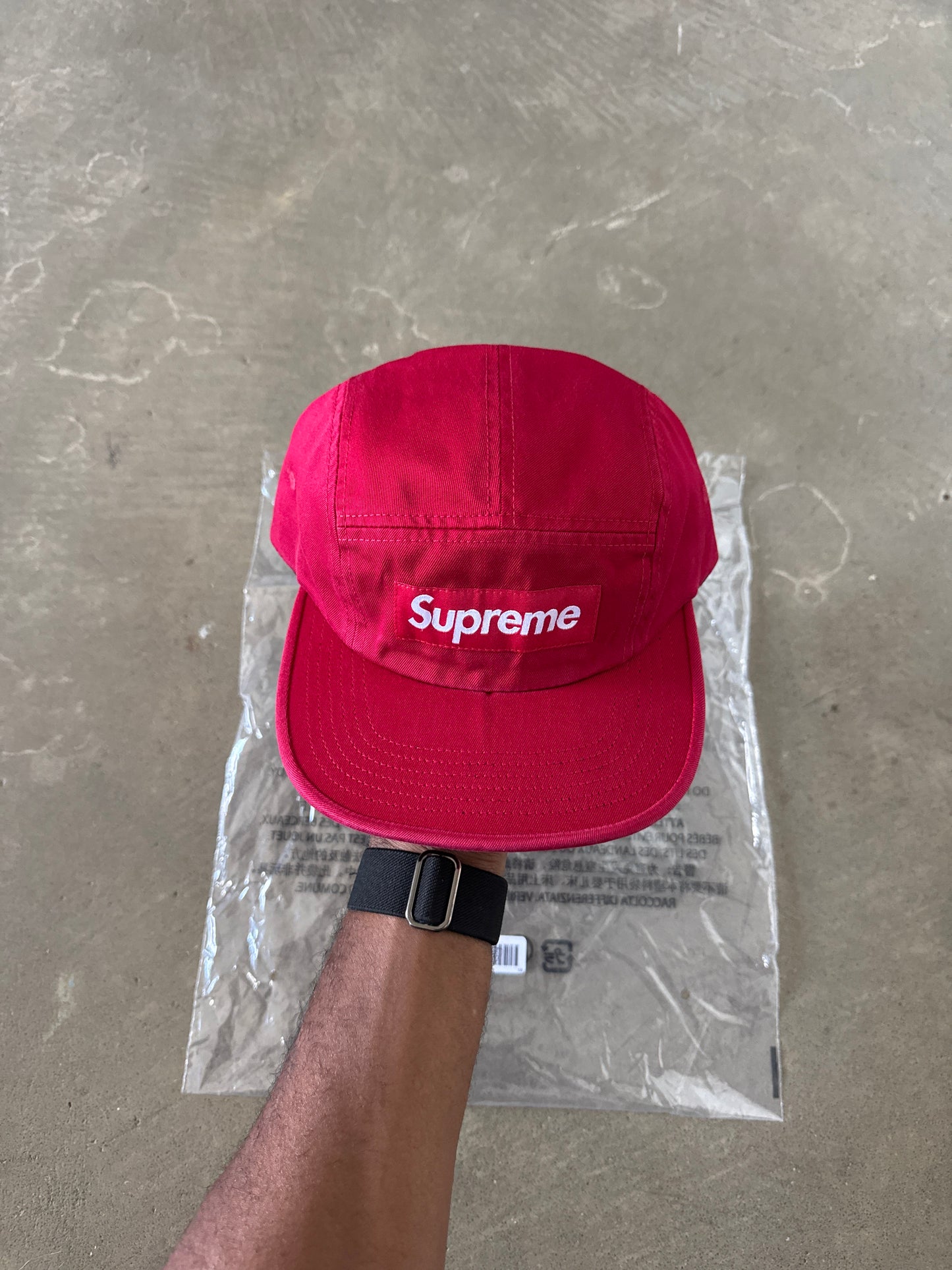 Supreme Washed Chino Twill Red Camp Cap Hat (FW26)