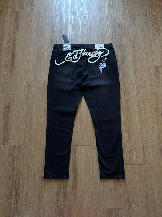 Ed Hardy Dagger Skull Black Denim Jeans