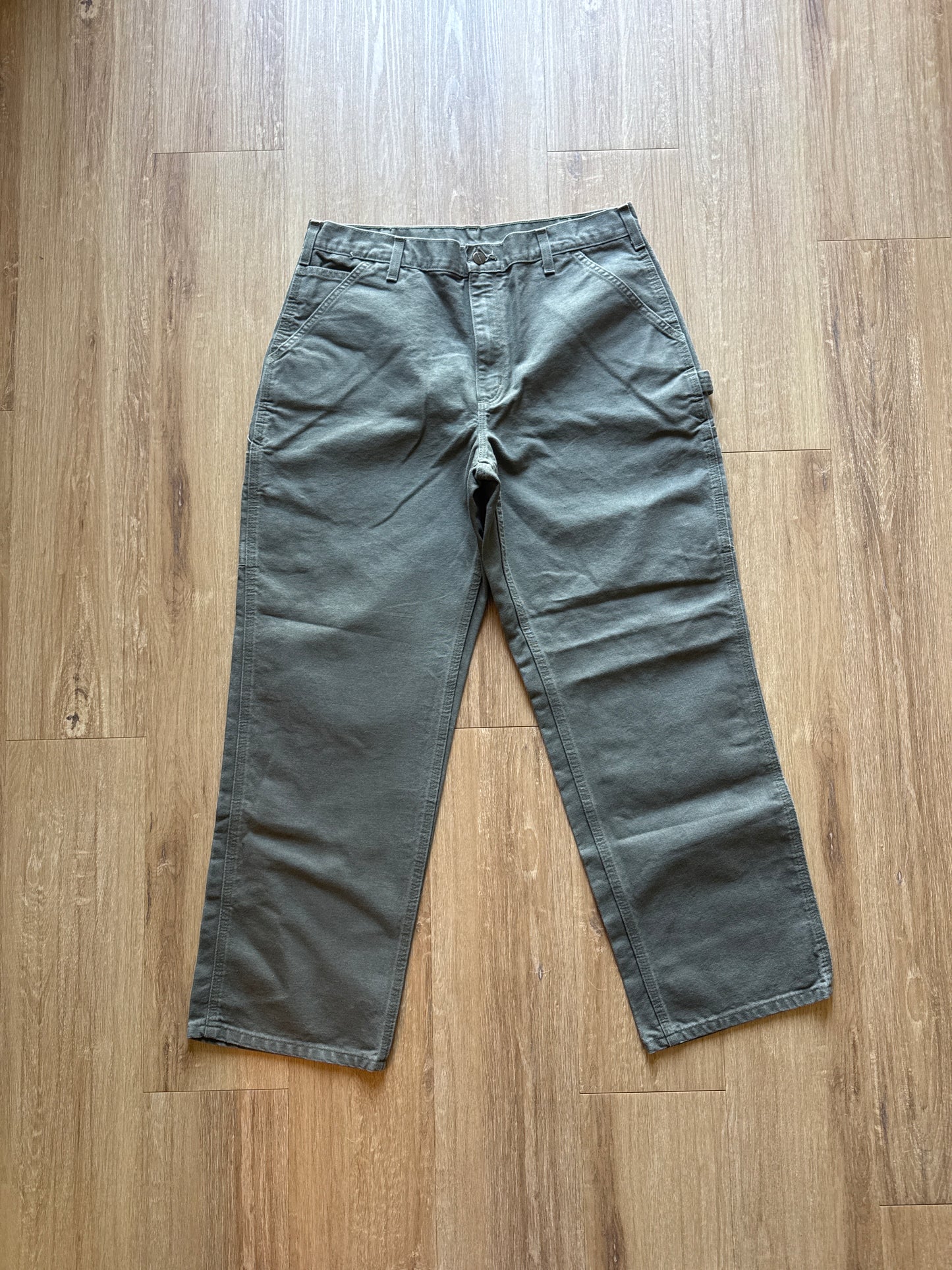 Carhartt Olive Green Loose Original Fit Carpenter Pants