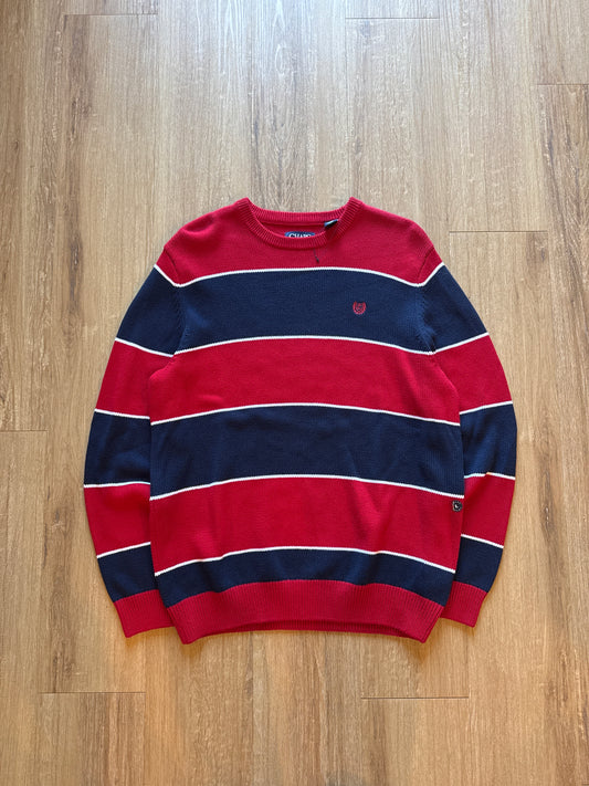 Chaps Classic-Fit Crewneck Red Stripe Sweater